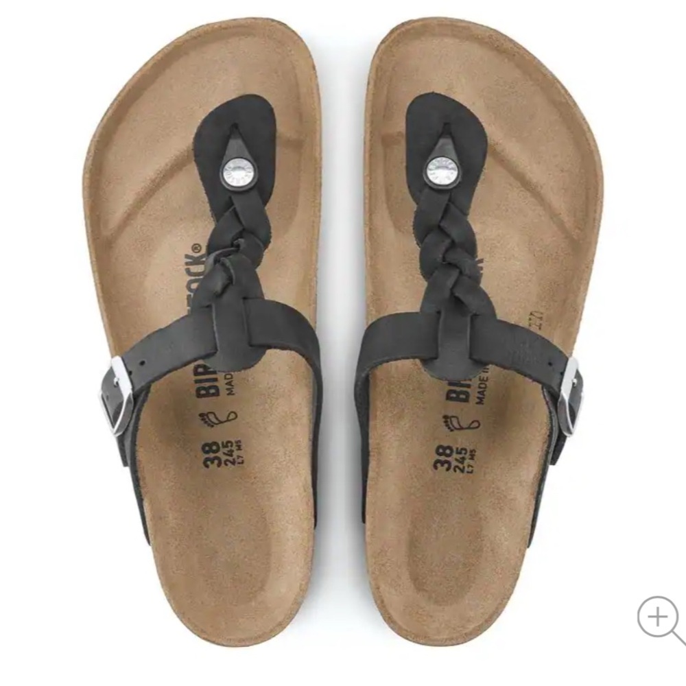 Birkenstock Gizeh Black Braided Sandals - Picture 4 of 7